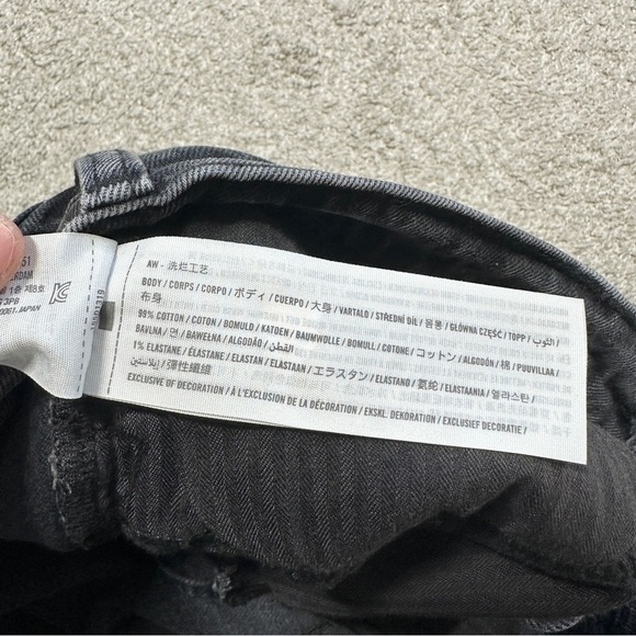 Abercrombie & Fitch Women’s The Baggy Low Rise Jeans Raw Hem in Black 25/0R - Picture 11 of 16